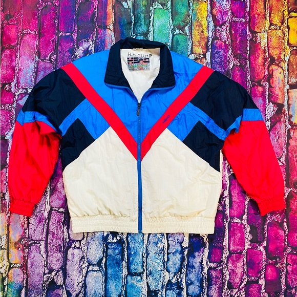 Head Other - Vintage 90s HEAD Windbreaker Jacket Mens Large Blue & Red Full Zip Streetwear